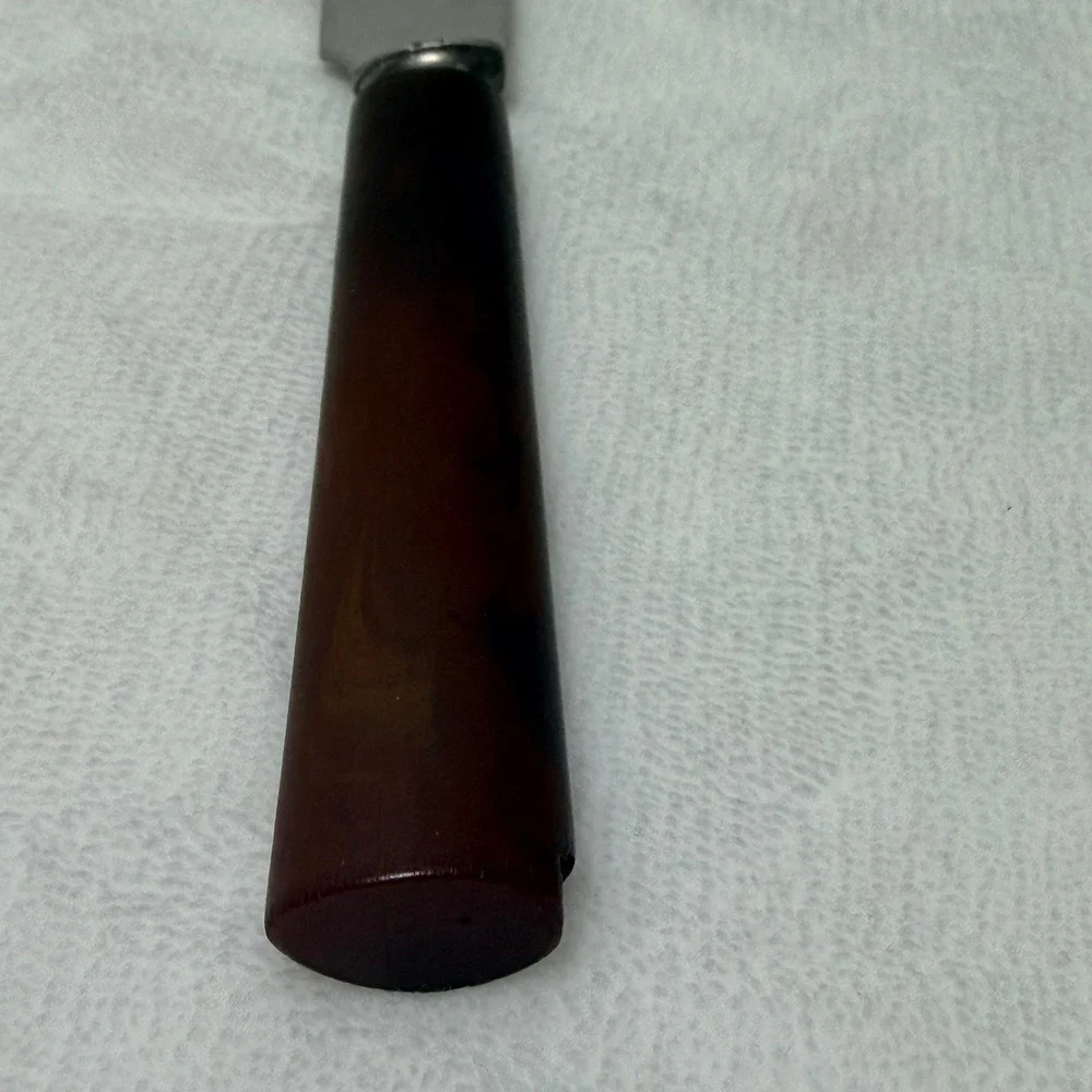 VTG GSC Co. Brown Bakelite Butter Knife With Nice Marbeling‎ Collectible MCM